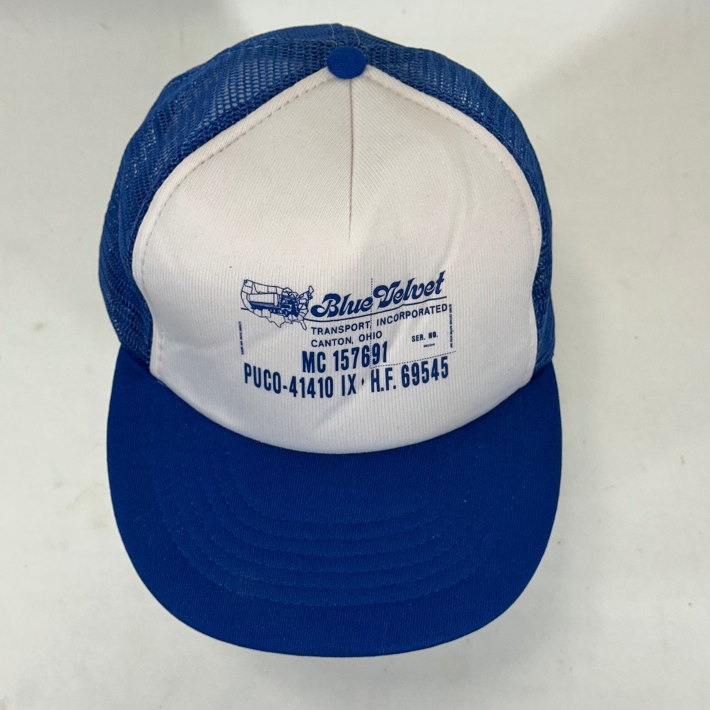 Vintage Capital Blue Velvet Transport Canton Ohio Trucker Hat Blue Snapback - Picture 2 of 7